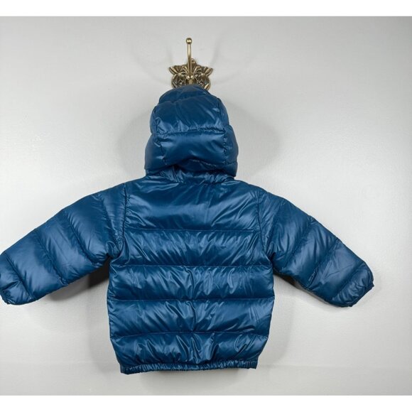 Patagonia Baby Hi-Loft Down Sweater Hoody Jacket 6-12 months Puffer Blue - Picture 4 of 5